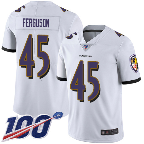 Baltimore Ravens Limited White Men Jaylon Ferguson Road Jersey NFL Football #45 100th Season Vapor Untouchable